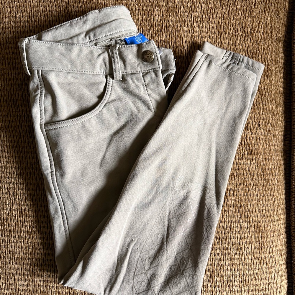Ovation Tan Riding Breeches Silicone Knee Patch Equestrian Show Pants